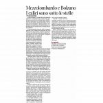 06 08 2016 Corriere del Trentino Mezzolombardo e Bolzano I calici sono sotto le stelle