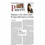 09 04 2016 Corriere del Trentino Bolzano c'è la Beer Craft Cigar club sbarca a Trento
